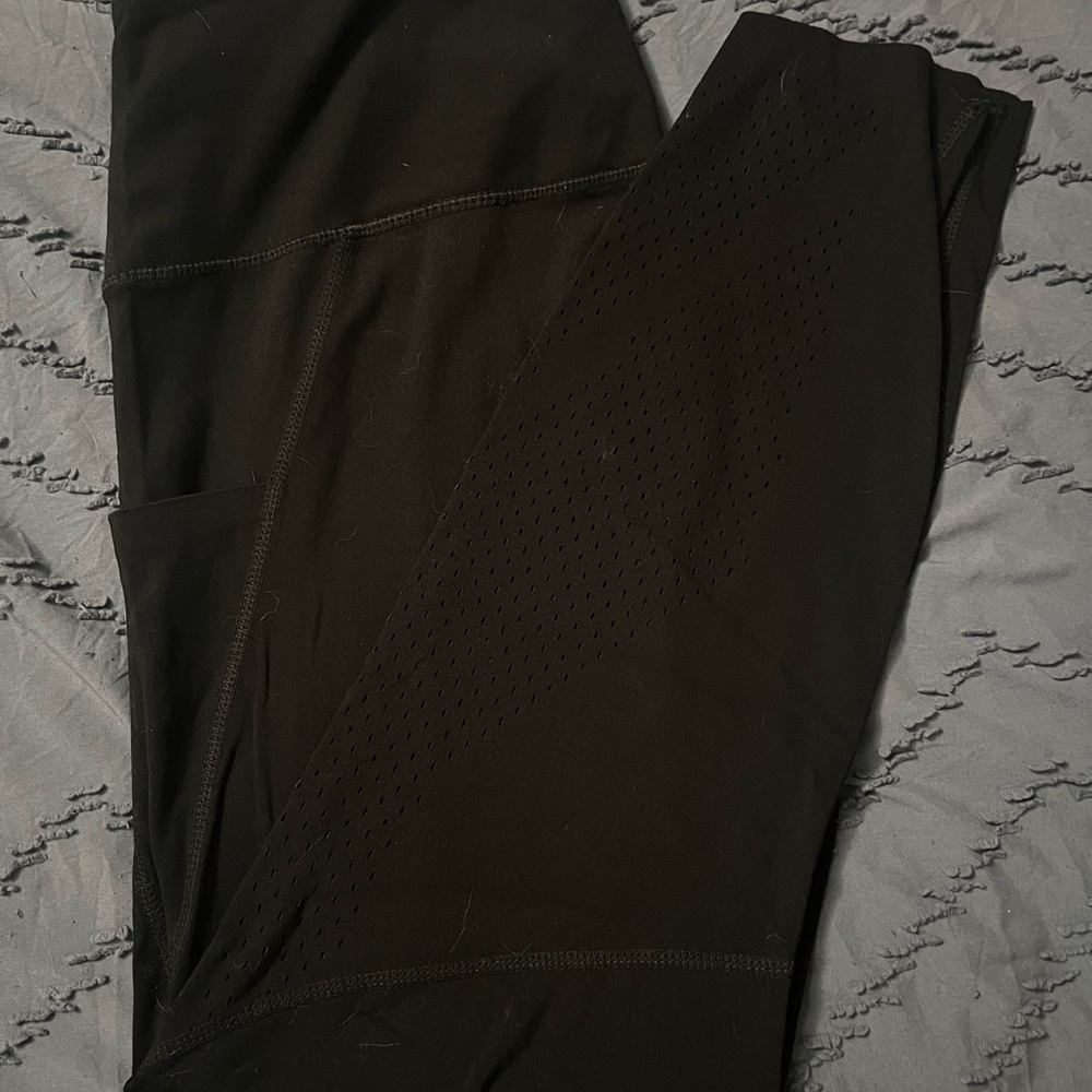 Women's Black Joggers with Perforated Design